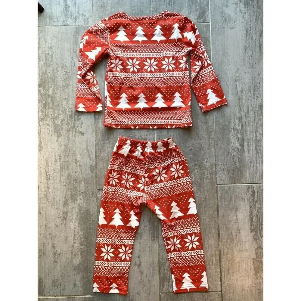 Los Angeles Boutique Red White Pajama Set Pj's Cute Toddler Girls Boys SOFT 4T
